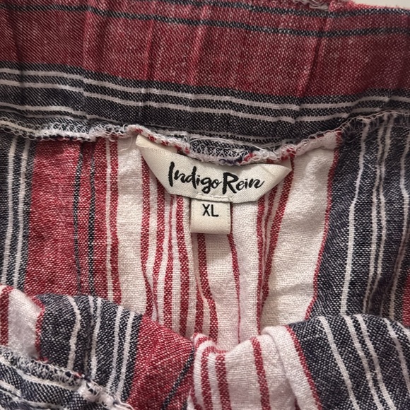 Women’s striped cotton paper bag skirt - Picture 2 of 3